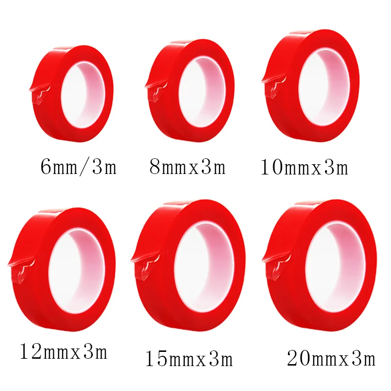 

1PC 6-20mm Resistant Acrylic Double Sided Adhesive Strong PET Tape Roll Clear Sticker For Car/Cell Phone Repair