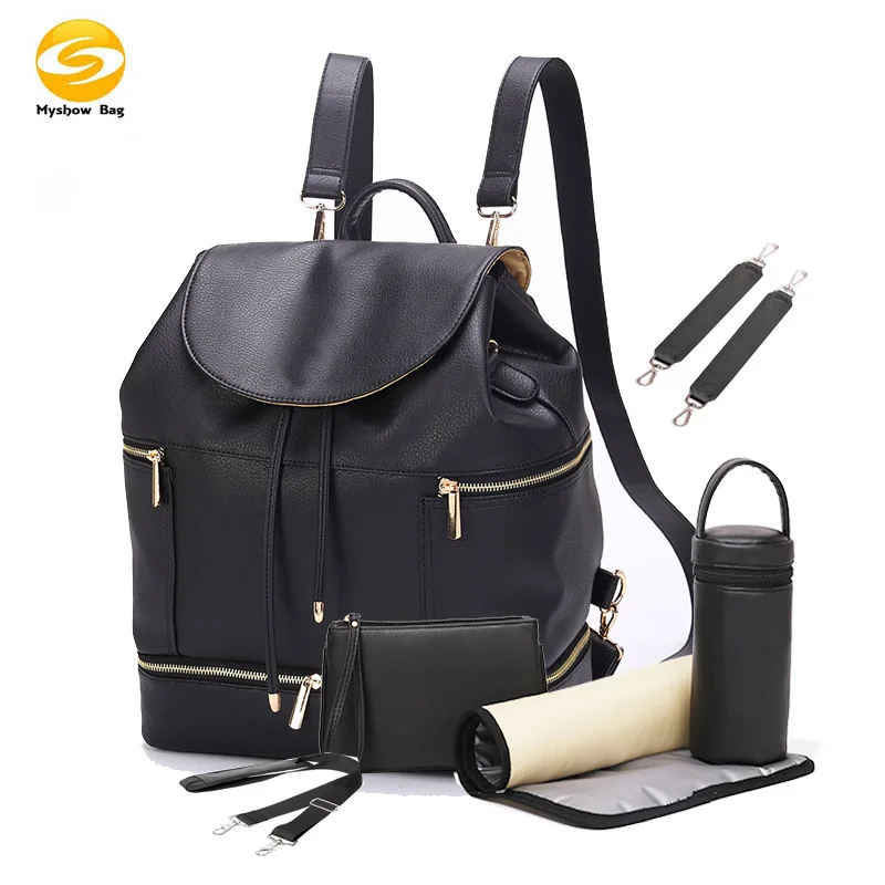 

Factory direct supply double-layer waterproof dual-use mommy bag PU baby bag and double shoulder mommy backpack