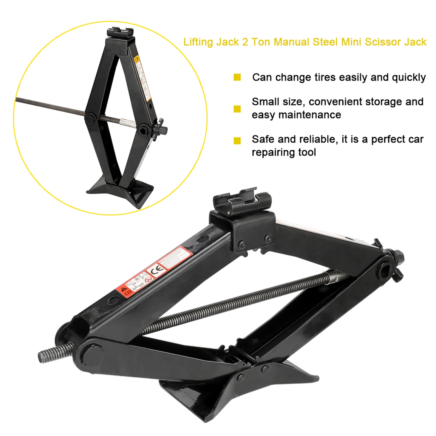 2 тонны автомобильный ножничный домкрат хромированная нержавеющая сталь 17 мм