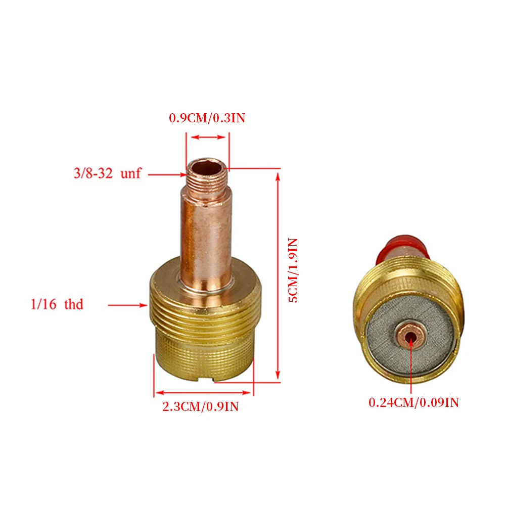 

9Pcs/Set TIG Welding Torch Stubby Gas Lens For WP17 WP18 WP26 TIG 10 Pyrex Glass Cup Spares Kit Durable Practical Accessories