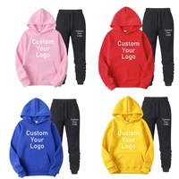 vip made your own fashion brand design men women sets tracksuit custome autumn hoodies sweatpants two piece suit for gifts