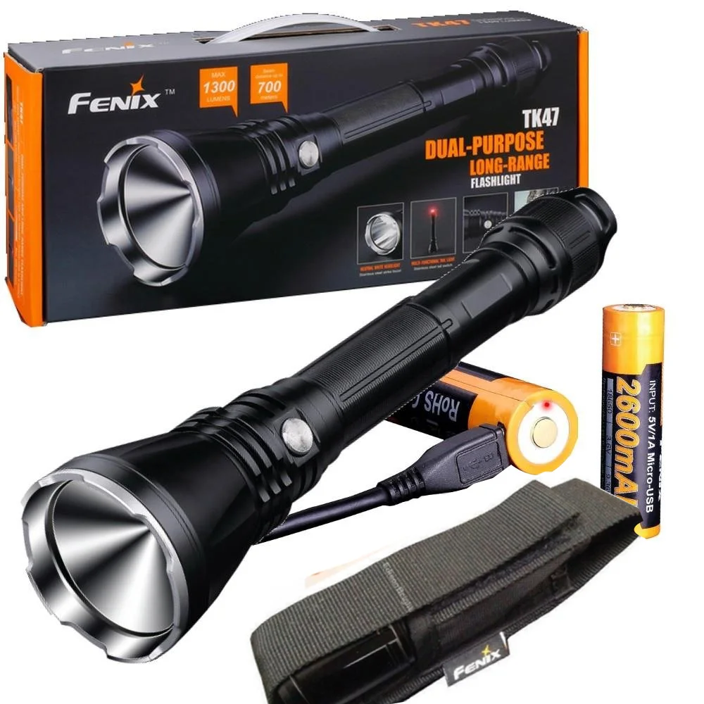Fenix TK47 1300 люмен 2300 футов луч светодиодный фонарик с 2 х Fenix ARB-L18-2600U батарея