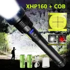 Супер яркий XHP160 самый мощный яркий светодиодный фонарик 18650 XHP90, Перезаряжаемый USB тактический фонарик, высокомощсветильник онарик
