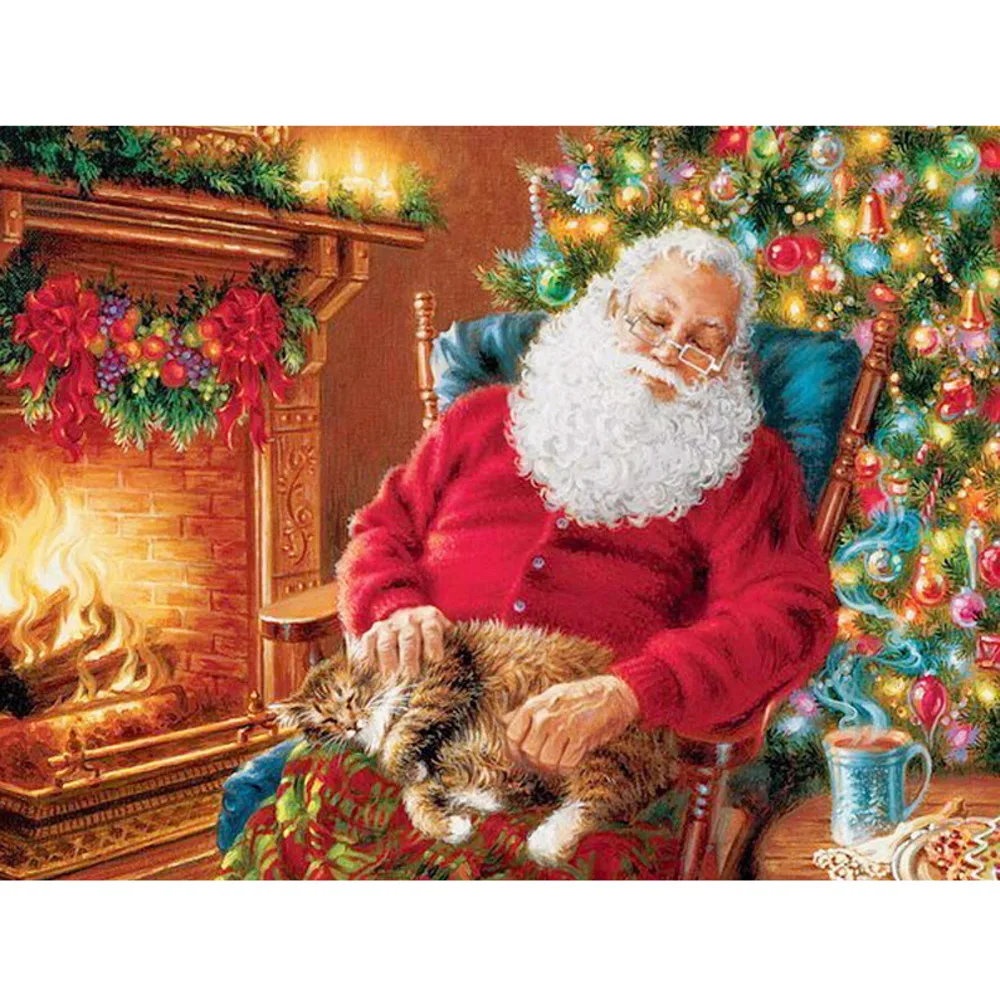 

Набор для вышивки с Санта-Клаусом Meian 2020, набор для рукоделия, хлопковая нить, холст с принтом, рождественский подарок, домашний декор, Лидер ...