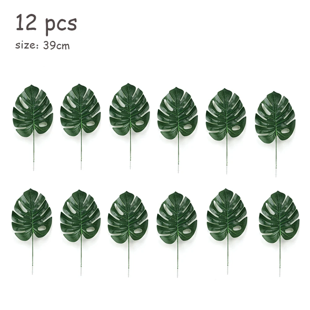 

12pcs Table Mats Artificial Leaf Table Mat Placemat Simulation Plant Leaves for Hawaiian Tropical Jungle Home Table Decoration