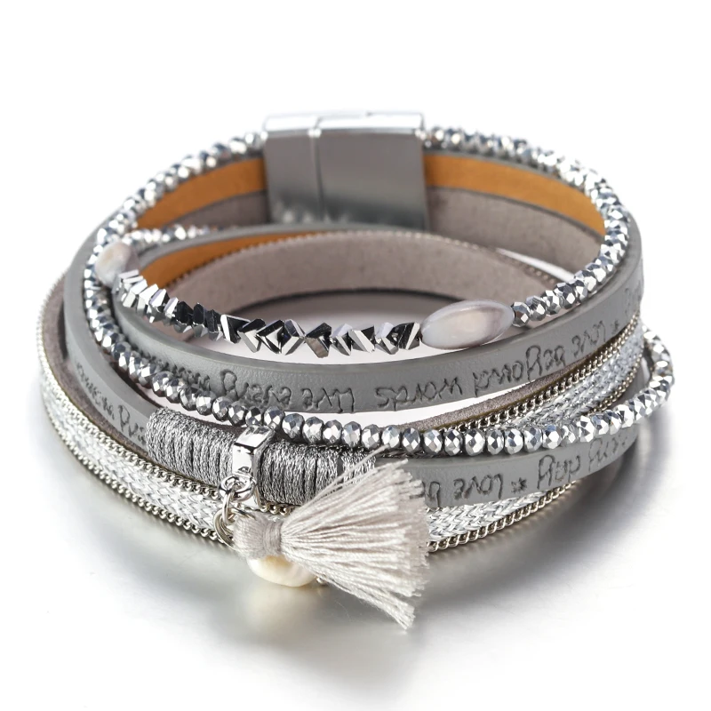 Браслеты ALLYES Lette кожаные женские модные Многослойные ювелирные украшения в стиле