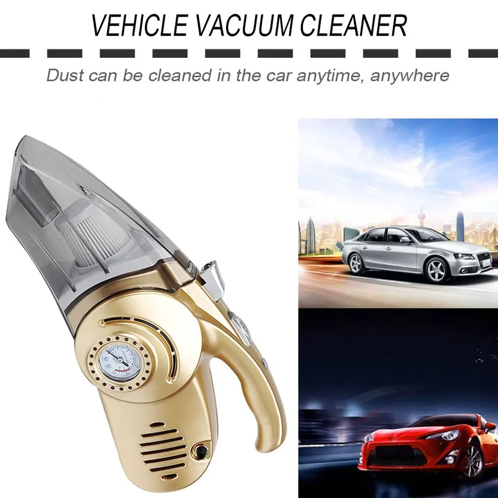 Portable 4 in 1 Car Dual Use Vacuum Cleaner Handheld Car Auto Inflatable Pump Air Compressor High Power with Digital Display