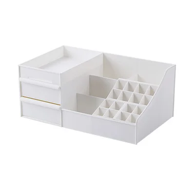 White A Органайзер для макияжа, пластиковая коробка для хранения, контейнер для украшений, чехол для макияжа, органайзер для косметики, Офисная коробка, органайзер для макияжа - Цвет: White A