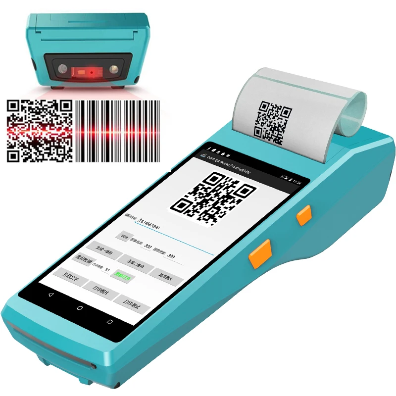 QS Ручной PDA Android 6 0 POS терминал сенсорный экран 2D сканер штрих кода беспроводной Wifi