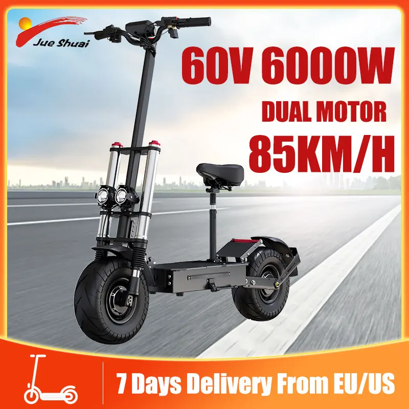 

Electric Scooters Adults 60V 6000W Dual Motor Electric Scooter with 30AH Lithium Battery 85KM/H Max Speed 100KM Long Range