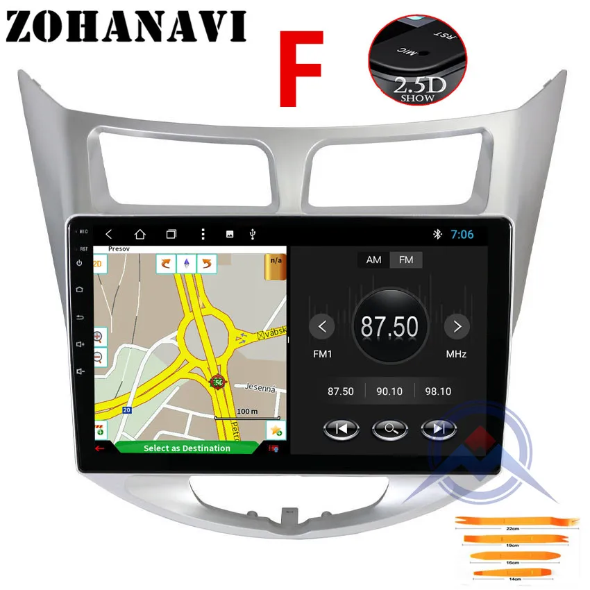 2G 32G ZOHANAVI 10," Android 9,0 Восьмиядерный автомобильный dvd gps плеер для hyundai Solaris Verna accent автомобильный головной убор радио видео плеер navi - Цвет: 2G 32G