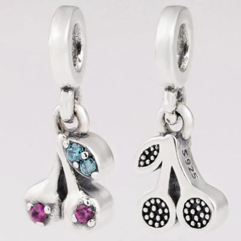 

Original 925 Sterling Silver Charm Shiny Cherry Pendant Fit Pandora Women Bracelet & Necklace Diy Jewelry