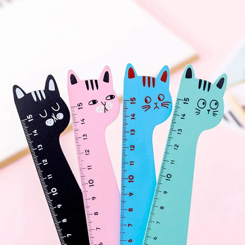

15 cm Cartoon Cute Creative Cat Claw Wooden Ruler Measuring Straight Ruler Tool Promotional Gift Stationery