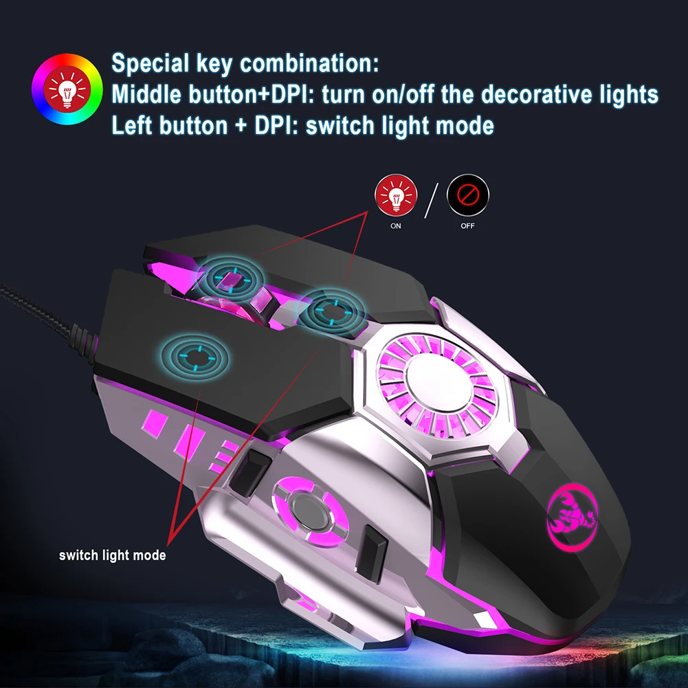 

1000 1600 3200 6400 DPI Mice J700 Gaming Mouse USB Wired Programmable PC HXSJ Household Computer Safety Parts