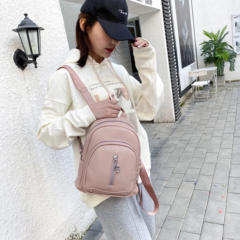 

Retro fashion ladies backpack luxury design ladies shoulder bag ladies handbag leather PU female school bag travel backpack