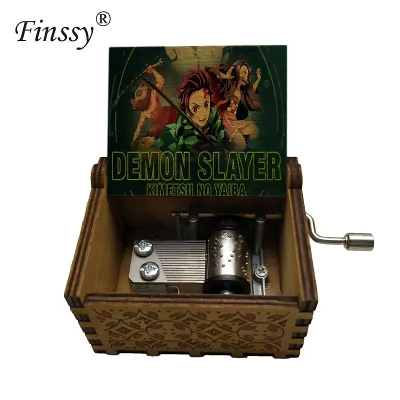 17music-10 Demon slayer принт замок в небе деревянная музыкальная шкатулка деревянные музыкальные Коробки Подарки для детей день рождения Дети друзья косплей подарок - Цвет: 17music-10