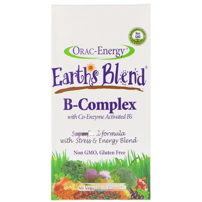 

Orac-Energy, Earth's Blend, b-комплекс с коэнзимом, активированным B's, 60 штук