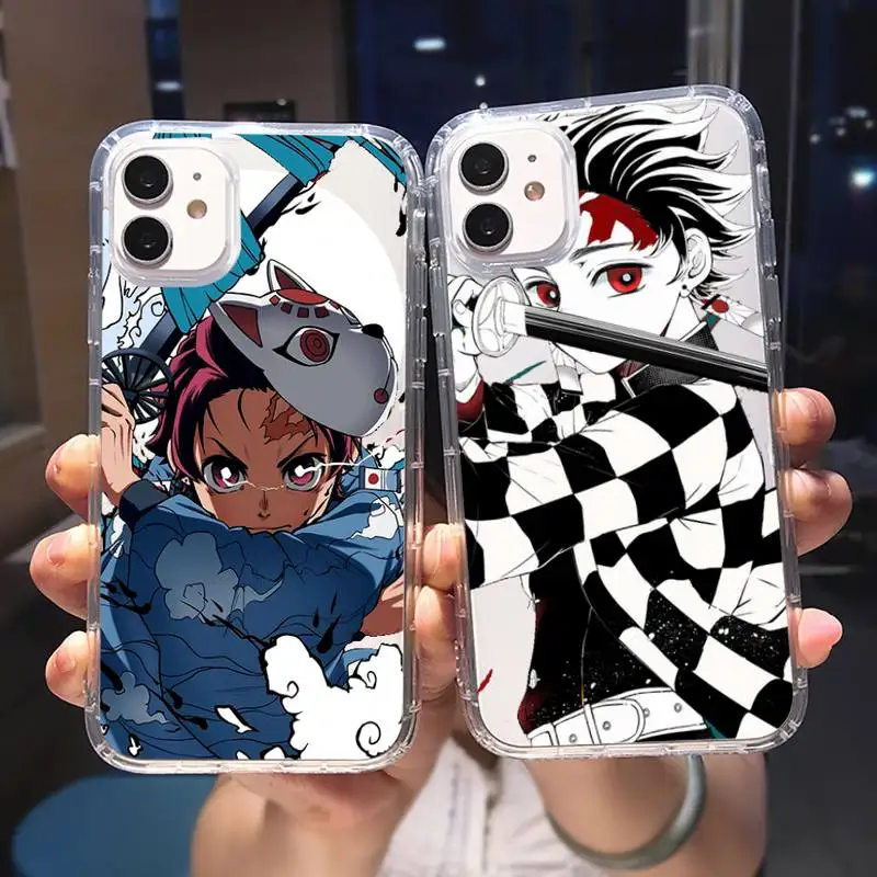 

Demon Slayer Phone Case Transparent for iPhone 6 7 8 11 12 s mini pro X XS XR MAX Plus cover funda shell