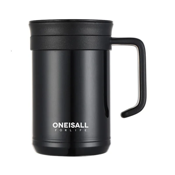 500ml Black 400 мл 500 мл Термокружка из нержавеющей стали Термос кружка офисная изоляционная чашка с чайным фильтром вакуумная колба стакан для мужчин подарок - Цвет: 500ml Black