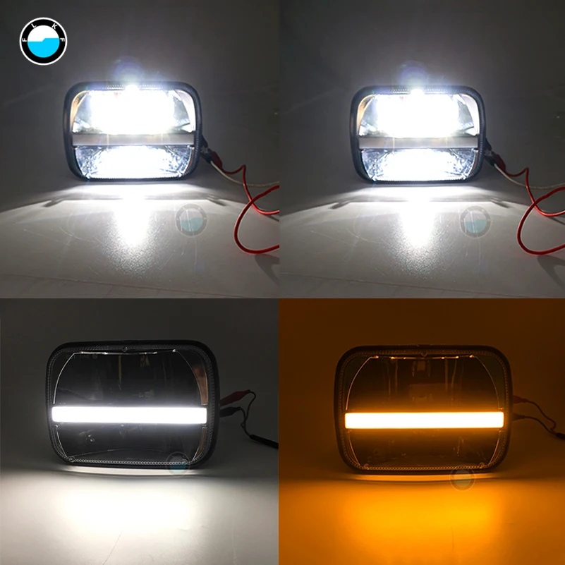 Фара светодиодная для Jeep Wrangler YJ Cherokee XJ H6054 H5054 H6054LL 69822 6052 6053 5x7 дюймов|truck light|h4