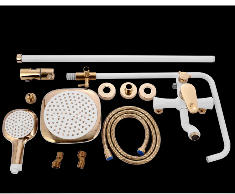 2 стиля ретро роскошная ванна для душа античный набор белый и золотой смеситель 8