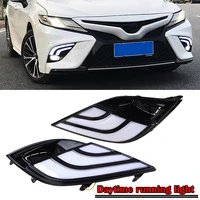 daytime running light waterproof fog lamp drl with turn signal assembly fit for toyota camry 2018 2019 xse se car accessories