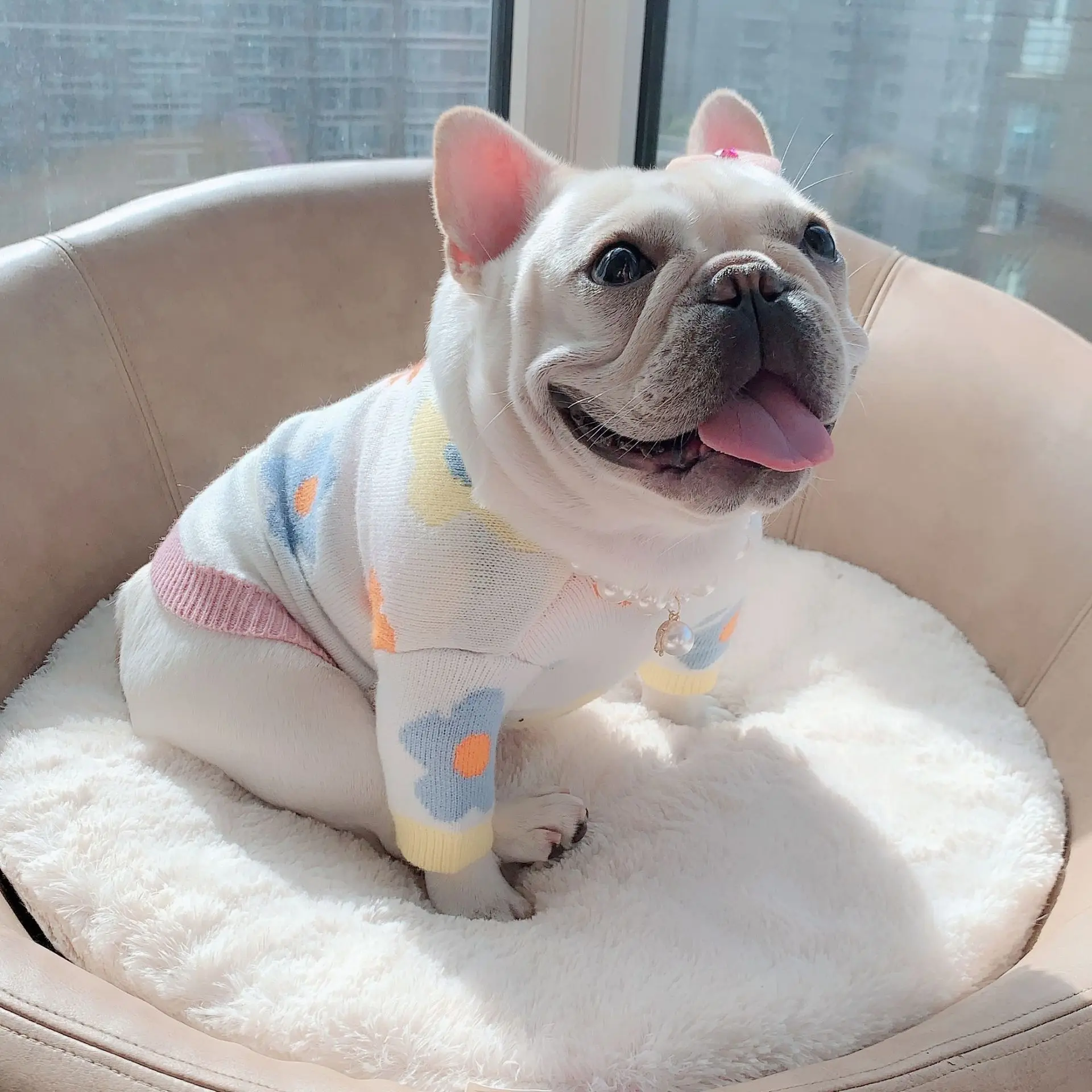 

Flower Dog Sweater In Hand Puppy Clothes Cat Clothes CW727