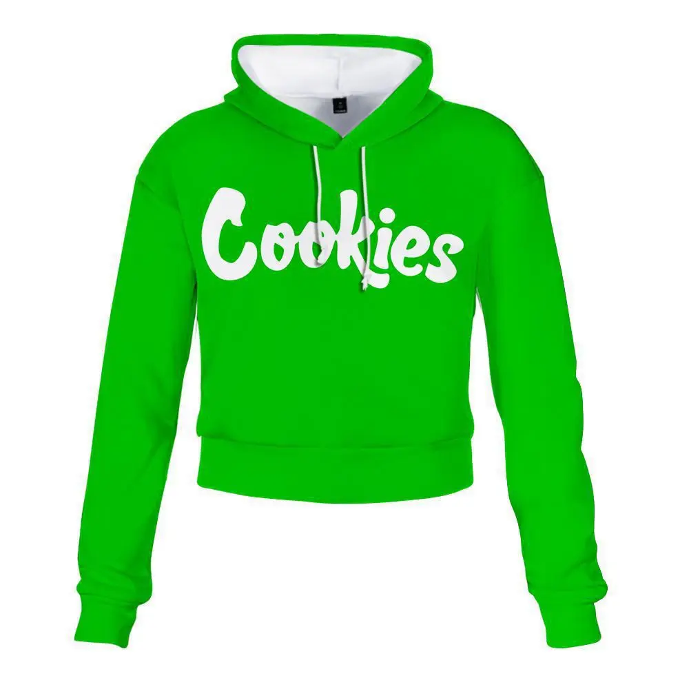

Cookies 3D Print Crop Top Hoodie Harajuku Cropped Sweatshirt Streetwear Hip Hop Long Sleeves Pullover Tops Sudaderas Mujer