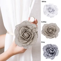 1pc magnetic curtain clip holder tulle rose shaped curtain tieback curtain tie back home curtains decoration accessories 18x18cm