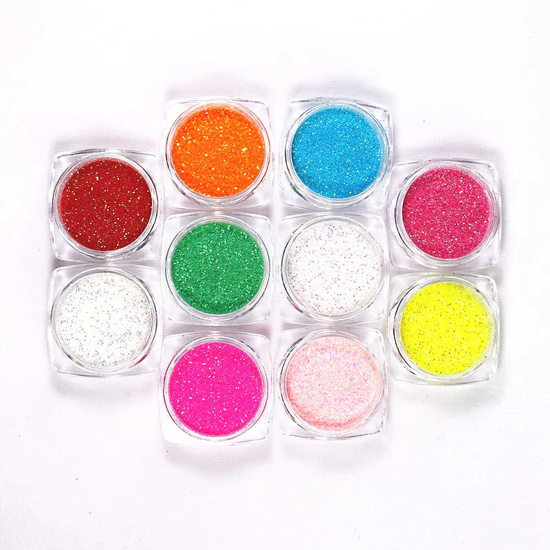 Nail Art Glitter Powder 1 Square Bottle Gold Handmade DIY 10 Color Decoration | Красота и здоровье