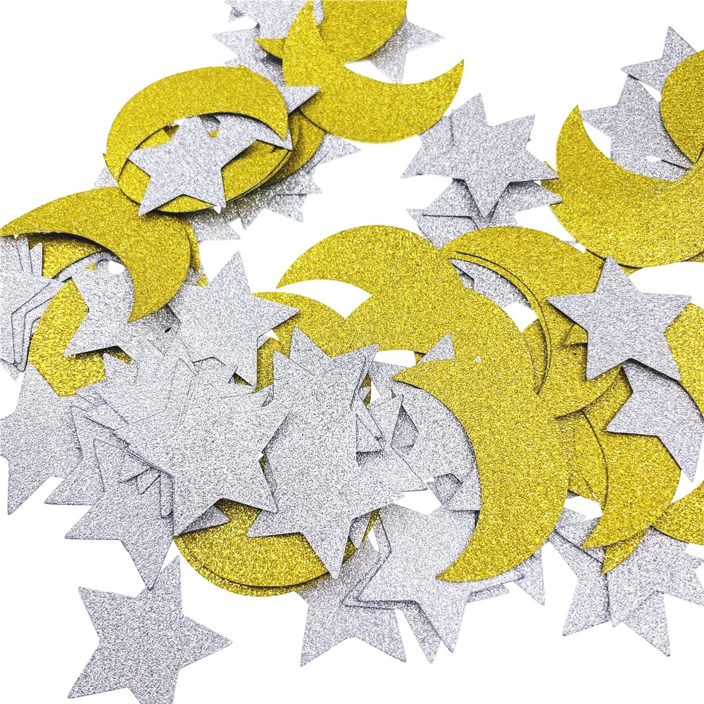 100 шт Рамадан старт Луна бумага конфетти розовое золото с днем рождения украшение