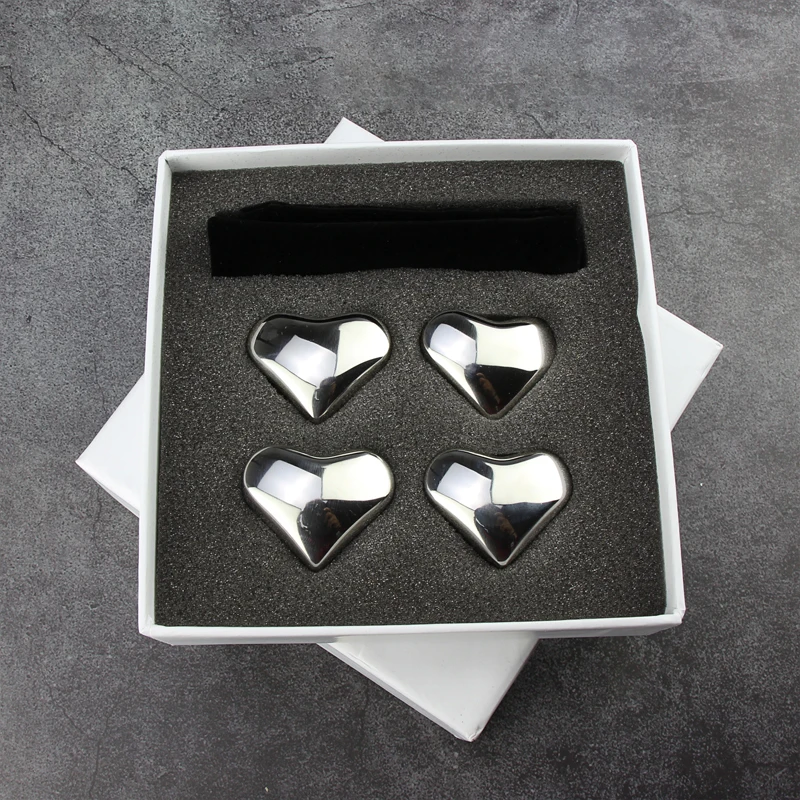 Heart With Bag Различные 304 из нержавеющей стали кубики льда череп камень с сумкой коробка Творческий Виски камни шампанского охладитель пива камни Бар Инструмент - Цвет: Heart With Bag