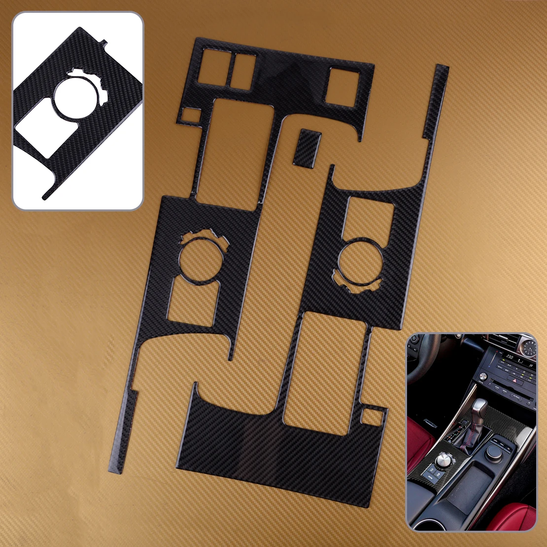 DWCX Автомобильная карбоновая текстура коробка переключения передач Панель