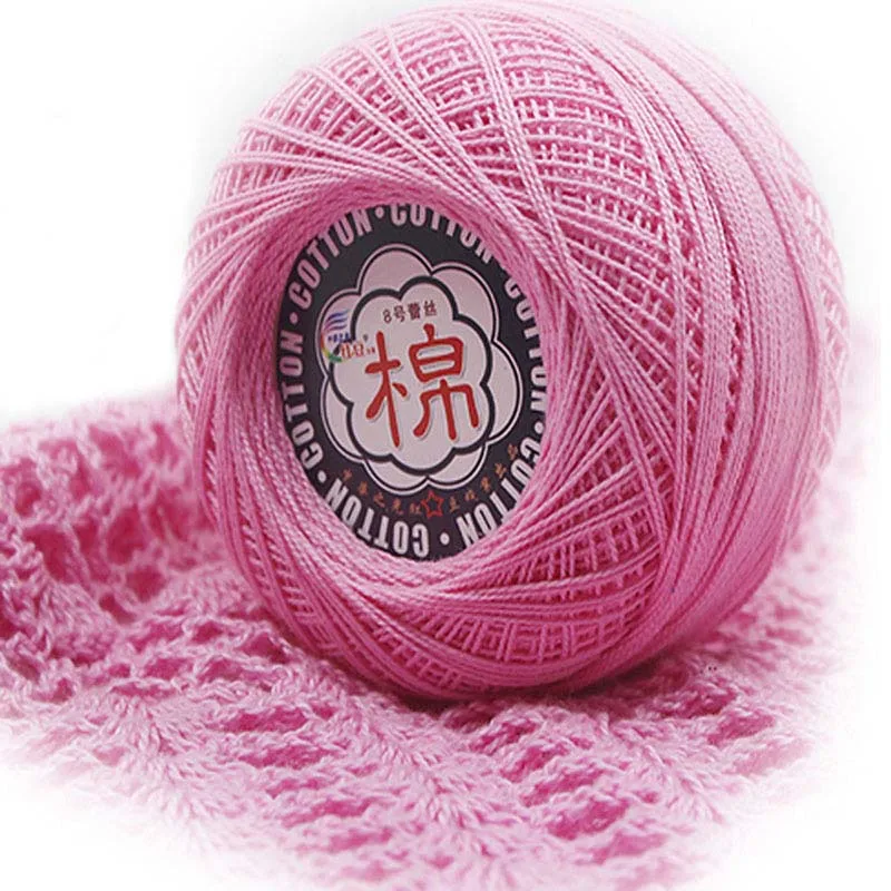 Розничная продажа 50 г/шар 8 # 2ply DIY цветная тонкая кружевная пряжа для вязания
