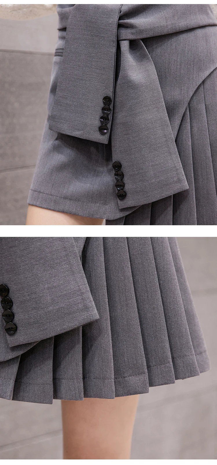 

Spring and Autumn New Korean Design Sense Black Pleated Skirt Irregular High Waist Half-length A-line Skirt Female