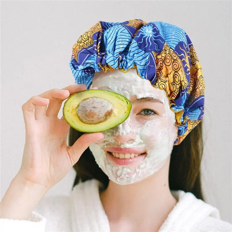

Waterproof Shower Cap Satin Bonnet Cap Hair Cover Adjustable Elastic Shower Cap Hair Loss Cap Nightcaps Hair Bonnet Sleeping Cap