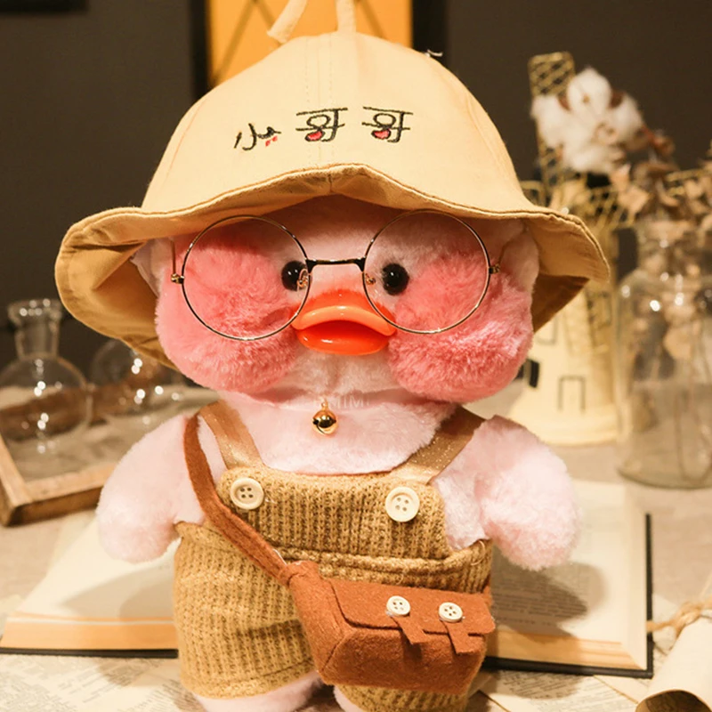 

1pc 28cm Little Pink Duck Korean Netred Wearing Hyaluronic Acid Doll Ducks Lalafanfan Plush Soft Toys Girls Birthday Xmas Gift