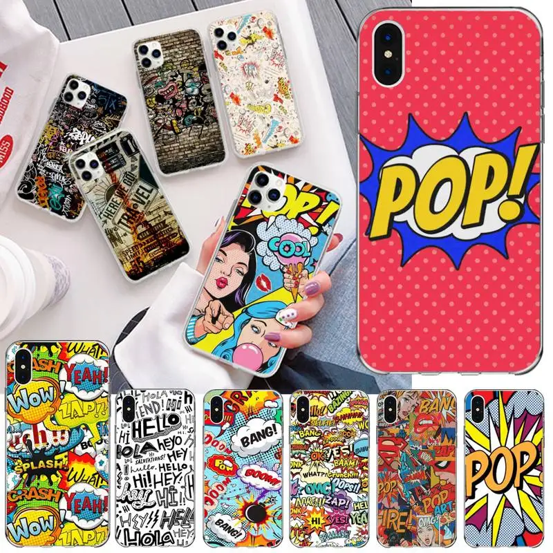 Чехол HPCHCJHM WOW YEAH POP черный мягкий чехол для телефона iPhone 11 pro XS MAX 8 7 6 6S Plus X 5S SE 2020 XR |