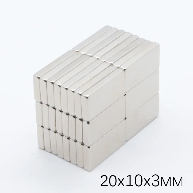 50 шт. 20x10x3 мм неодимовый магнитный блок водомера N35 постоянного супер мощная