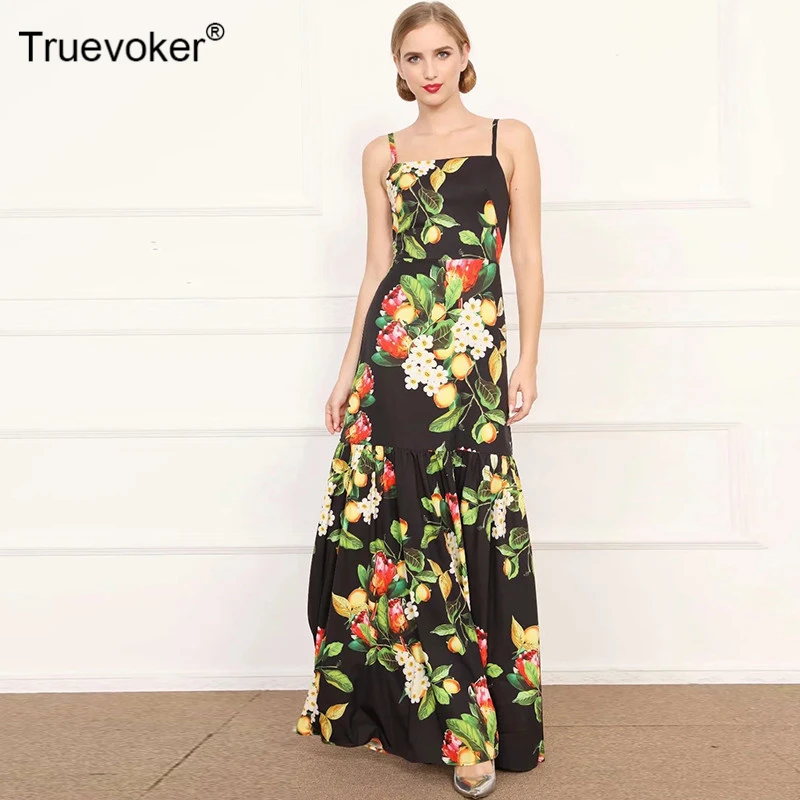 Truevoker модель последних модных показов Пол Длина вечерние платья женские цветные