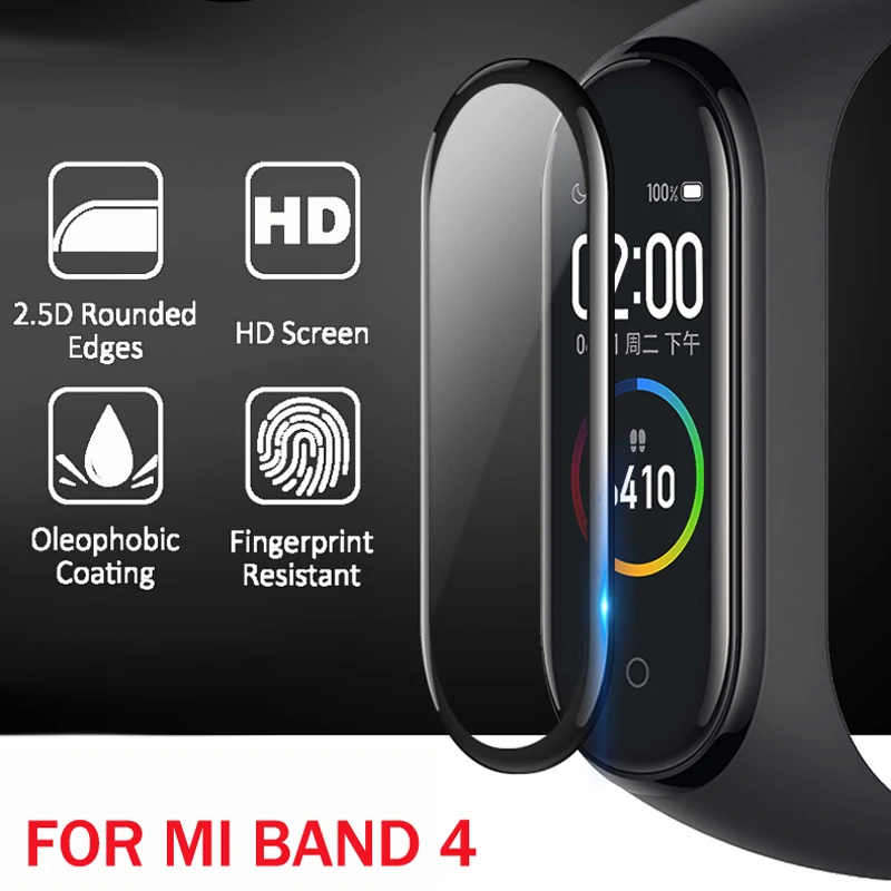2 шт. защитная пленка из стекловолокна для Mi Band 4 защита экрана мягкая XiaoMi чехол