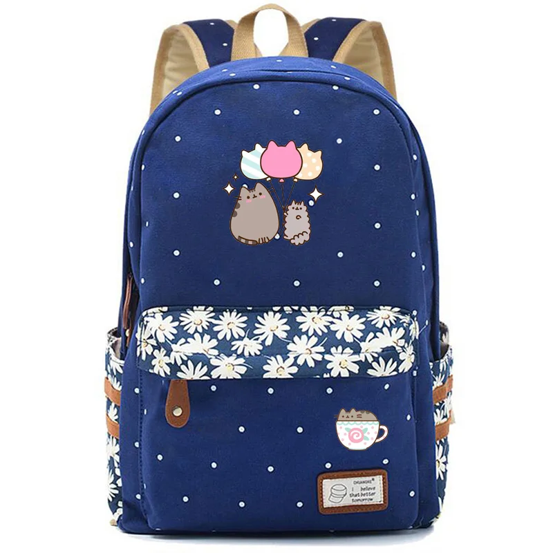 Navy blue D IMIDO милый рюкзак с котиками для студентов, яркий цвет, плечи, рюкзак большой емкости, подростковые дорожные сумки, обратно в школу, сумка - Цвет: Navy blue D