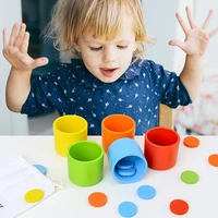 montessori color classification and matching cup kids early educational toy for children baby wooden toys desk game