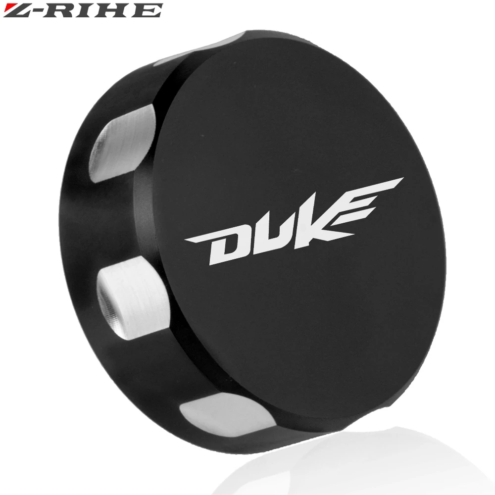 black DUKE LOGO Для KTM DUKE 390 Задняя Тормозная жидкость Крышка Резервуара Кепки для KTM duke 390 125/200 250 2013 с логотипом - Цвет: black DUKE LOGO