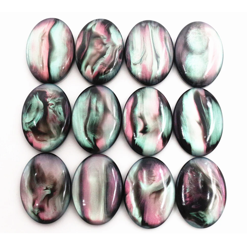 

New Fashion 10pcs 18x25mm Black Shell Color Flat Back Resin Cabochons Cameo G7-10