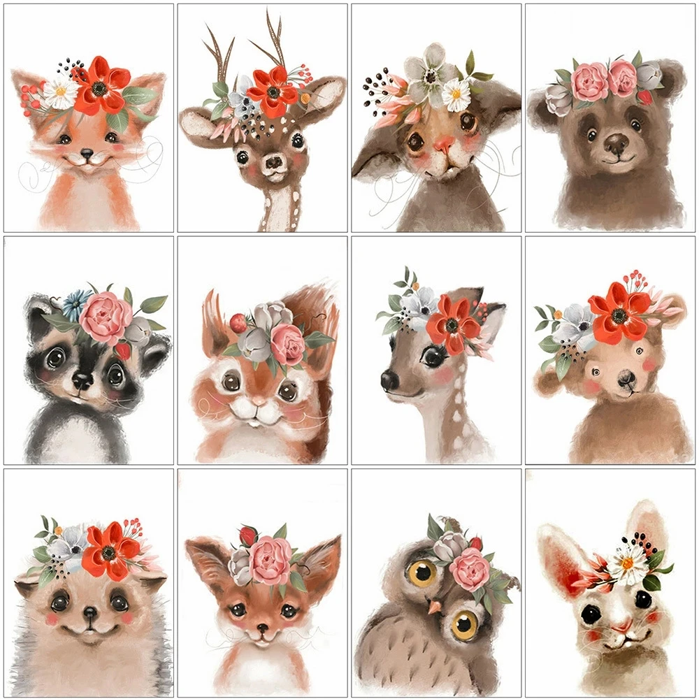 

Full Square/Round Drill 5D Diy Diamond Mosaic Fox Animal Diamond Embroidery Cartoon Deer Cross Stitch Mosaic Kits Handmade Gift