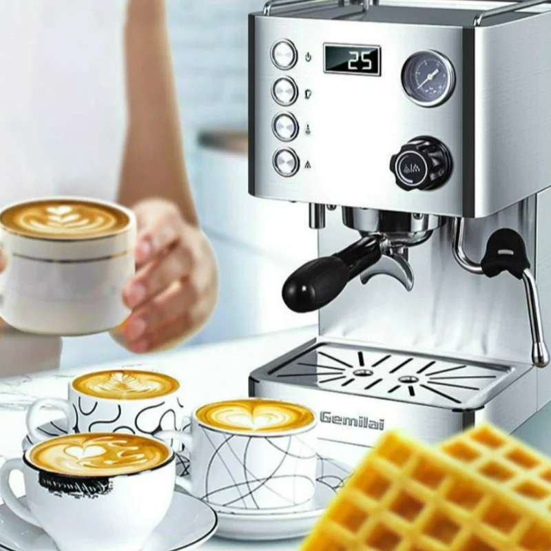 

15 Bar Automatic Espresso Machine Italian Home Steamed Professional Enthusiast Stainless Steel 500ml Boiler 3-hole Steam Tube