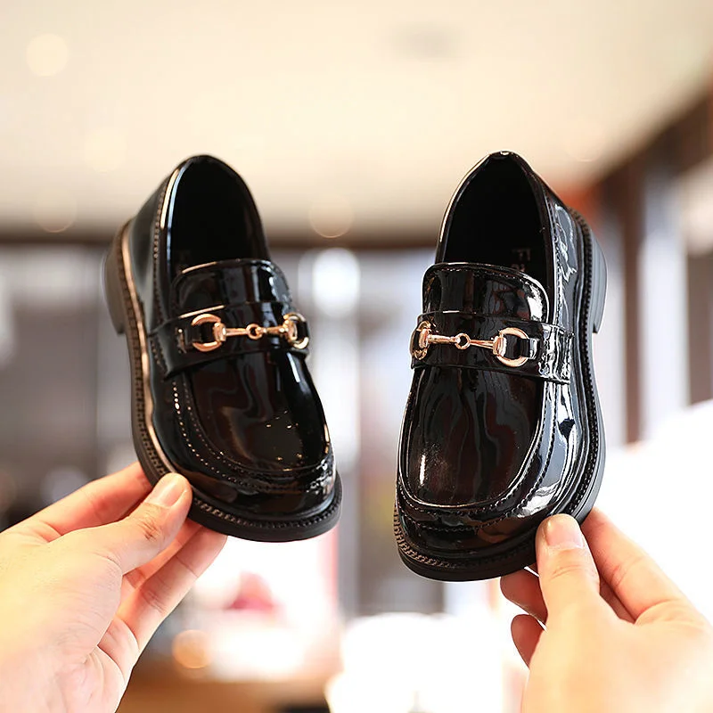 

Boys' Shoes Black England 2021 Spring Girls' Single Shoes Children's Suit Primary School Children's Performance Shoe Trend