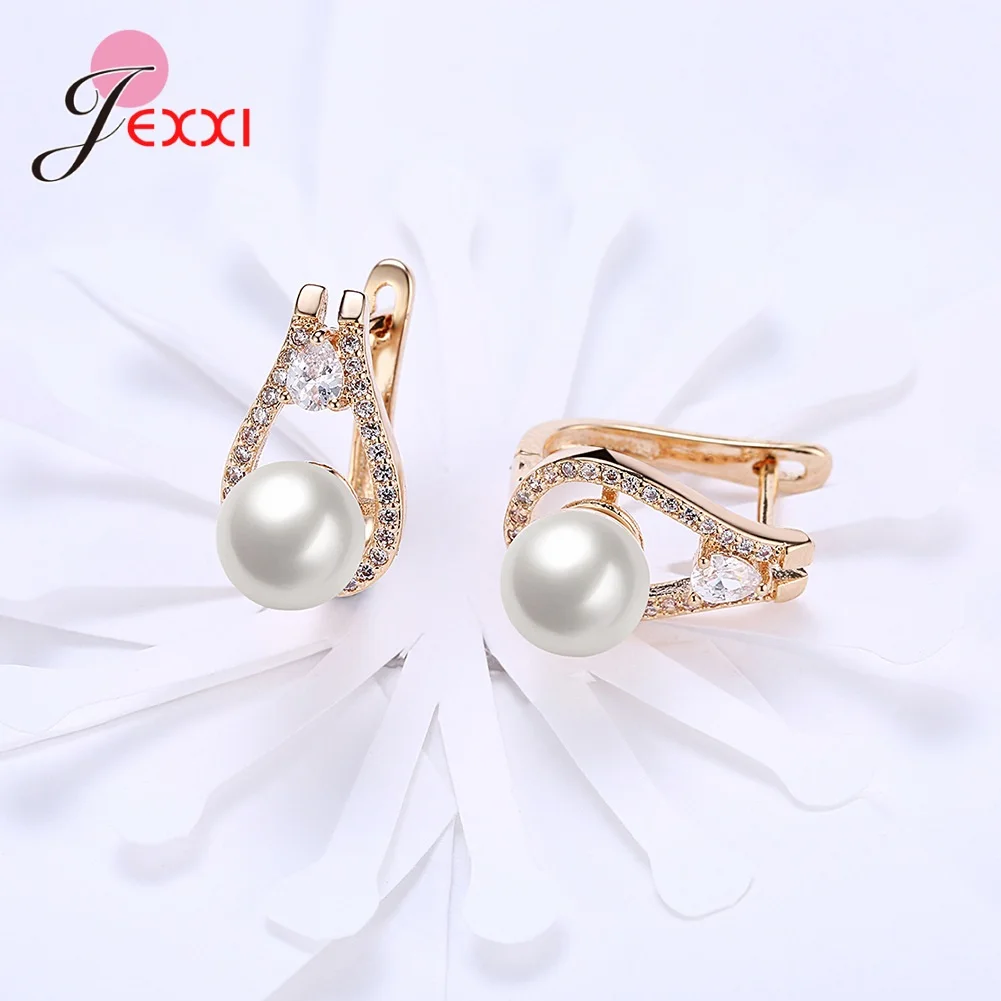 

New Trendy Genuine 925 Sterling Silver Hoop Earrings For Women Girls Freshwater Pearl Earrings Jewelry Gift