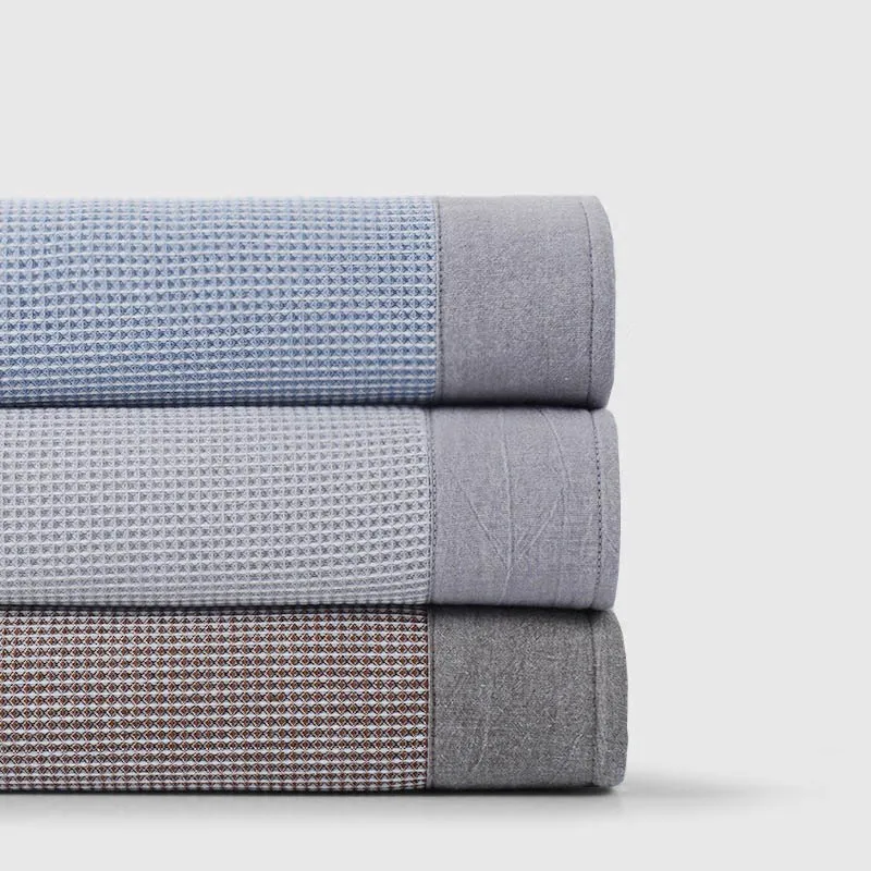 Весеннее теплое одеяло для дивана кровати кресла из хлопка голубое серое